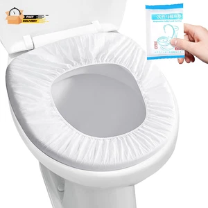 10 Piezas Fundas de Asiento de Inodoro Desechables Premium, Alfombrillas de Asiento de Inodoro de Viaje Portátil P - Imagen 1 de 12