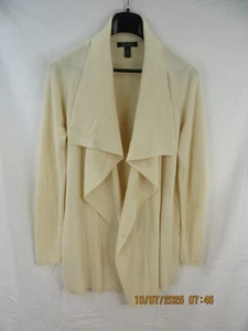LAUREN RALPH LAUREN GR XL 100 % Wolle antikweiß vorne offen Shrug Cardigan Sweat - Bild 1 von 24
