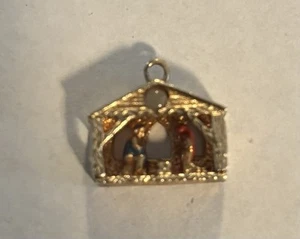 Vintage 14k Gold Manger Nativity Charm Beautifully Made. - Picture 1 of 13