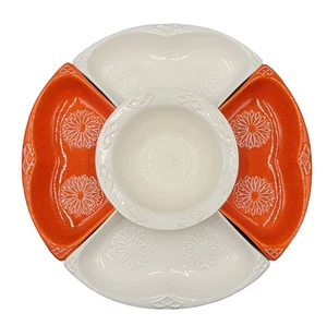 Juego de Chip And Dip Veggie Vintage Wade California Naranja Blanco MCM - Imagen 1 de 13