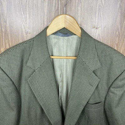 Abrigo Deportivo Haggar Para Hombre 44L Verde Multicolor Texturizado Tres Botones Hecho en EE. UU. Foto 1 de 4