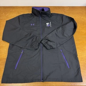 Under Armour Jacket Boys Black Windbreaker YXL Full Zip Hooded - Picture 1 of 7