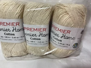 Paquete de 3 hilos de algodón Premier Home “crema” - Imagen 1 de 1
