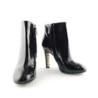 CHANEL Size 5.5 Black Cap Toe Pearl & Logo Ankle Booties Boots 35.5 Eur