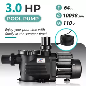 Poolpumpe 3,0 PS 110 V Single Speed Super Wasserpumpe für unterirdische Pools USA LAGER - Bild 1 von 13