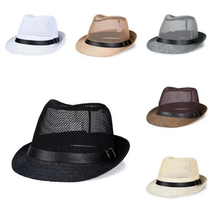Para Hombre De Colección Jazz Sombrero Hip-Hop Gorra Trilby Verano Playa Baile Fiesta Topper Sombrero - Imagen 1 de 16