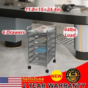 6 Layers Offices Rolling File Cabinet Kitchen Utilities Cart Storage Organizer - Picture 1 of 18