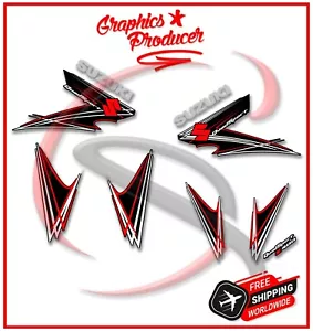 Kit de Gráficos de Calcomanías Suzuki LTZ400 03-07 Modelo Negro Set Vinilo Premium - Imagen 1 de 2