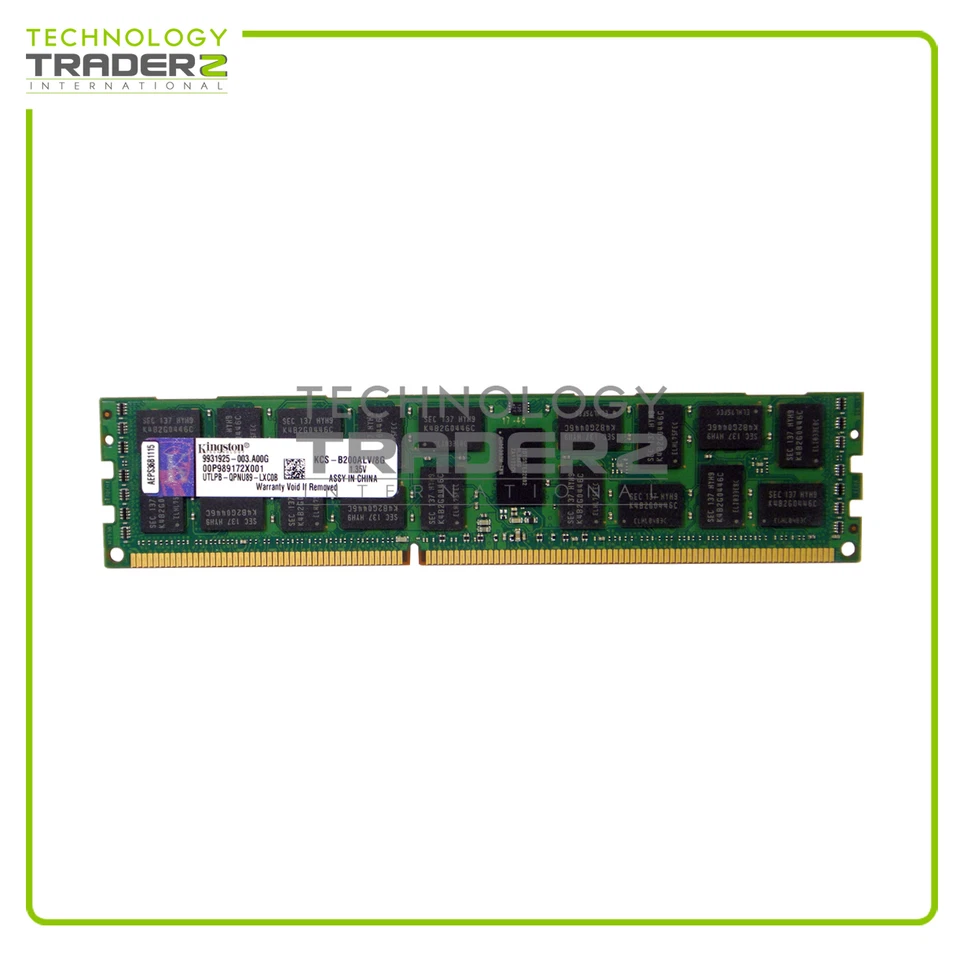 KCS-B200ALV/8G Kingston 8GB PC3-10600 DDR3-1333MHz ECC Memory Module **Pulled** - Image 1 of 1