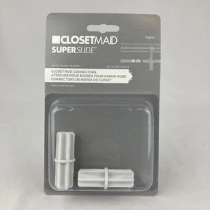 CONECTOR VARILLA CLOSETMAID SuperSlide Armario Blanco 75651 Nuevo Paquete de 2 In - Imagen 1 de 8