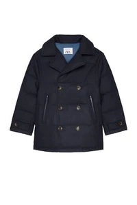 ZARA KIDS BOY LIMITED EDITION PADDED PEACOCK COAT NAVY BLUE 3581/601 Sz 13-14 - Picture 1 of 3