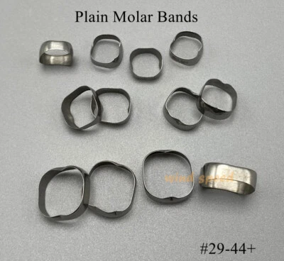 10Kit/40 piezas Ortodoncia Dental 1ª Bandas Molares Lisas ÚNICA Banda Soporte #29-44+ Foto 1 de 4