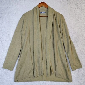 Zara Cardigan Women's Medium Green Knit Tie-Back Open Front Sweater Lagenlook - Picture 1 of 8
