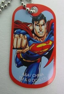 New DC Comic Superman Justice League Blue Dog tag Necklace Bright Color  - Picture 1 of 2