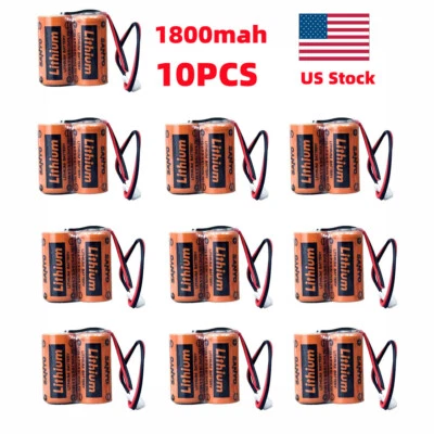 Batería PLC con enchufe US 10 piezas para Mitsubishi MR-BAT6V1 2CR17335A WK17 6V Foto 1 de 4