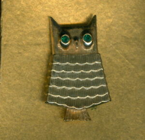 Vintage Avon Jewelry JEWELLED OWL PIN ~ Perfume Glace' ~ 1960s ~ NEW IN BOX