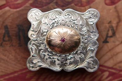 Vintage Sunset Trails John McCabe Sterling Silver 10K Gold Western Belt Buckle - Image 1 of 4