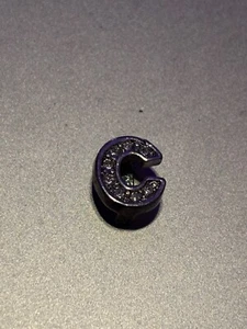 Letter C Crystal/Pewter Slide Fire Mountain gems - Picture 1 of 6
