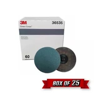 3M 36535 | Green Corps Roloc Disc, TR, 3.000" x 60 Grit (Replaces 01407) {25pk} - Picture 1 of 3