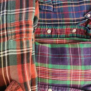 3 Vintage POLO RALPH LAUREN sport blake workshirt Flannel XL Button Up 90s Plaid - Picture 1 of 7