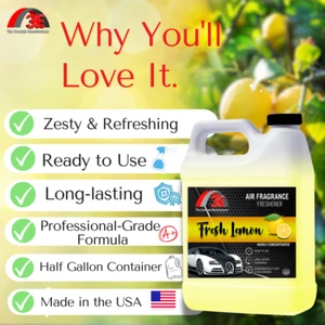 Air Freshener Fresh Lemon Scent and Odor Eliminator Premium Smell Fragrance 64oz - Picture 1 of 4