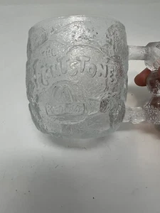 The Flintstones - 1993 Rocky Road Mug - Clear Glass Cup - McDonald's Rocdonalds - Picture 1 of 3