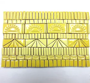 175+ Buttergelbe Mosaikfliesen, Handarbeit gemischte Größen Keramik Kunsthandwerk Fliesen, - Bild 1 von 6