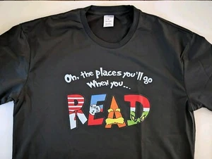 Seuss T-shirt Oh The Places You'll Go... READ, Teacher, Librarian, School - Picture 1 of 3