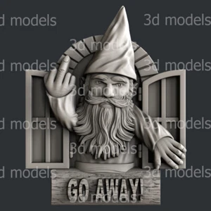 3d STL models for CNC, Artcam, Aspire, gnome go away2 - Picture 1 of 4