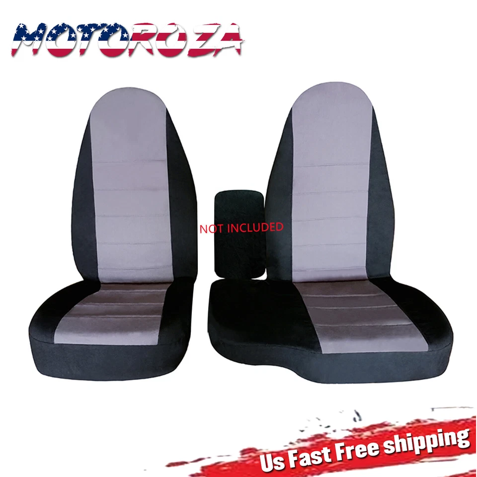 For 1998-2003 Ford Ranger 60/40 highback Truck seat covers cotton blk-silver - Изображение 1 из 4