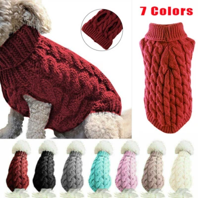 Puppy Dog Jumper Winter Warm Knitted Sweater Pet Clothes Small Dogs Coat Therm И - Image 1 of 4