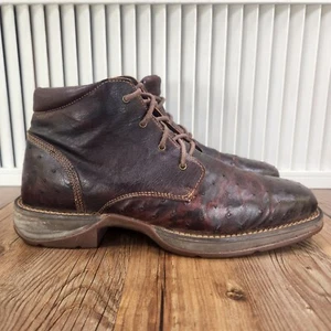 Durango Rebel 5" Lifestyle Antiqued Saddle Ostrich Men Sz 9.5 M Full Quill Boots - Picture 1 of 9