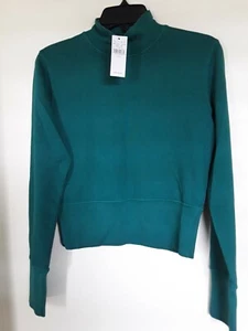 Neu mit Etikett AE American Eagle Studio grüner Damenpullover Stehkragen bauchfreies Oberteil Größe S - Bild 1 von 3
