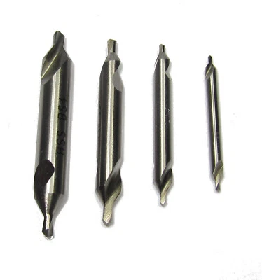 Presto Centre Drill Set Metric 1 X 3.15mm, 1.6 X 4mm, 2.5 X 6.3mm, 3.15 X 8mm