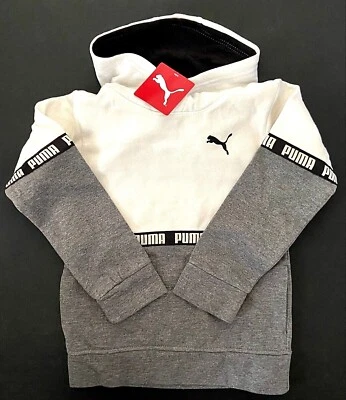Sudadera con capucha blanca de manga larga Whisper talla 5 de Puma para niños Foto 1 de 2