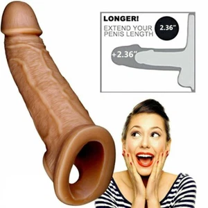 Male Penis-Girth-Enlarger-Enhancer-Penis-Extension-Extender-Sheath-Sleeve Toys - Picture 1 of 13
