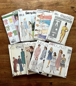 Lot Of 8 Sewing Patterns Women Tops Dresses Shirts Simplicity McCall’s Butterick - Picture 1 of 7