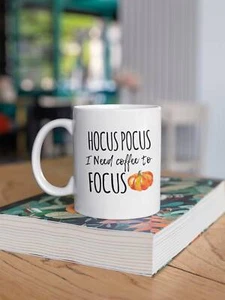 Halloween Mug Hocus Pocus I Need Coffee To Focus Mug Halloween Mug Witch Mug - Picture 1 of 1