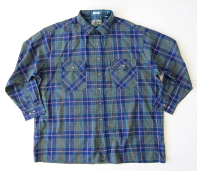 Vintage Northwest Territory Blue Green Plaid Long Sleeve Button Down Shirt 3X - Image 1 of 4