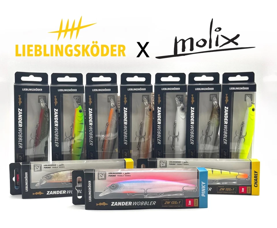 LIEBLINGSKÖDER X MOLIX Lieblingsköder + Molix Zanderwobbler 12,5cm 20g Flachläufer 16 Farben Hardbait