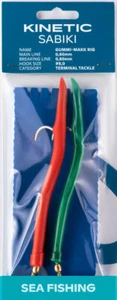 Kinetic Sabiki Gummi-Makk Rig 2er Makkvorfach Haken 8/0 Dorschsystem Makksystem - Bild 1 von 1