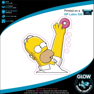 The Simpsons Movie Homer Donut Wall Car Van Laptop Cartoon Sticker Vinyl Decal - Picture 1 of 1