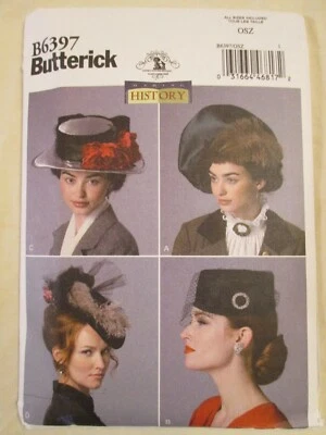 Butterick 6397 Making History Hats Pattern Beret Pillbox Victorian Renaissance  - Image 1 of 2