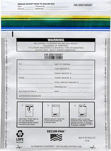 Deposit Bags - Pack of 100 - Bill Capacity, 2,000 - Premium, Level 4 Security Ta - Picture 1 of 6