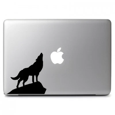 Cliff Wolf Howling Vinyl Decal Sticker for Apple Macbook Laptop Car Window Decor - Image 1 of 4
