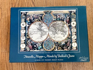 Optimago Wooden Jigsaw Puzzle "Nouvelle Mappe-Monde" Handcut 600pc 24"x17" - Picture 1 of 4