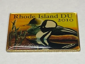 Old Vintage Ducks Unlimited DU Lapel Vest Hat Pin Rhode Island RI 2010 Miri Kim - Picture 1 of 2