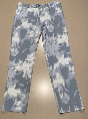 NWT Banana Republic Pants Grey White Abstract Stretch Cotton Ryan Womens Size 10 - Image 1 of 4
