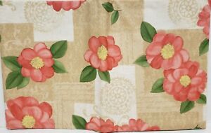Vinyl Non Fitted Tablecloth with soft flannel back, 52"x70" Oblong, PINK FLOWERS