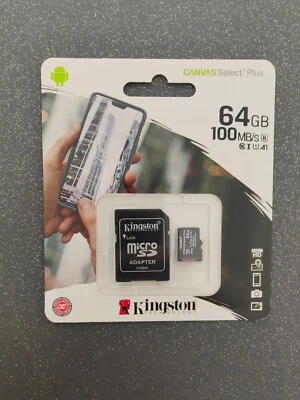 Kingston Canvas Select Plus 64GB Classe 10 UHS-I MicroSD Scheda di Memoria... - Immagine 1 di 2